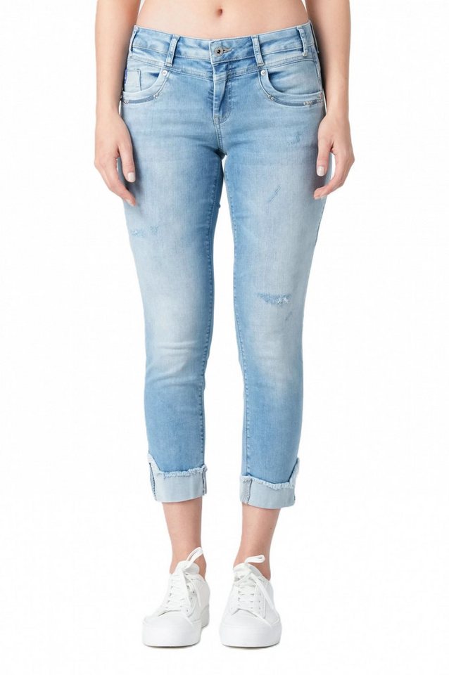 Miracle of Denim Gerade Jeans – Regular Fit mit Destroyed-Effekten und aufgerollten Säumen von Miracle of Denim