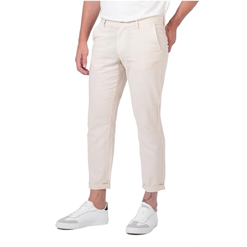 Miracle of Denim M.O.D MOD, Hugo Chino Comfort, 7/8 Herren Jeans Hose Leinenmischgewebe Soft Bone W 32 L 28 von Miracle of Denim