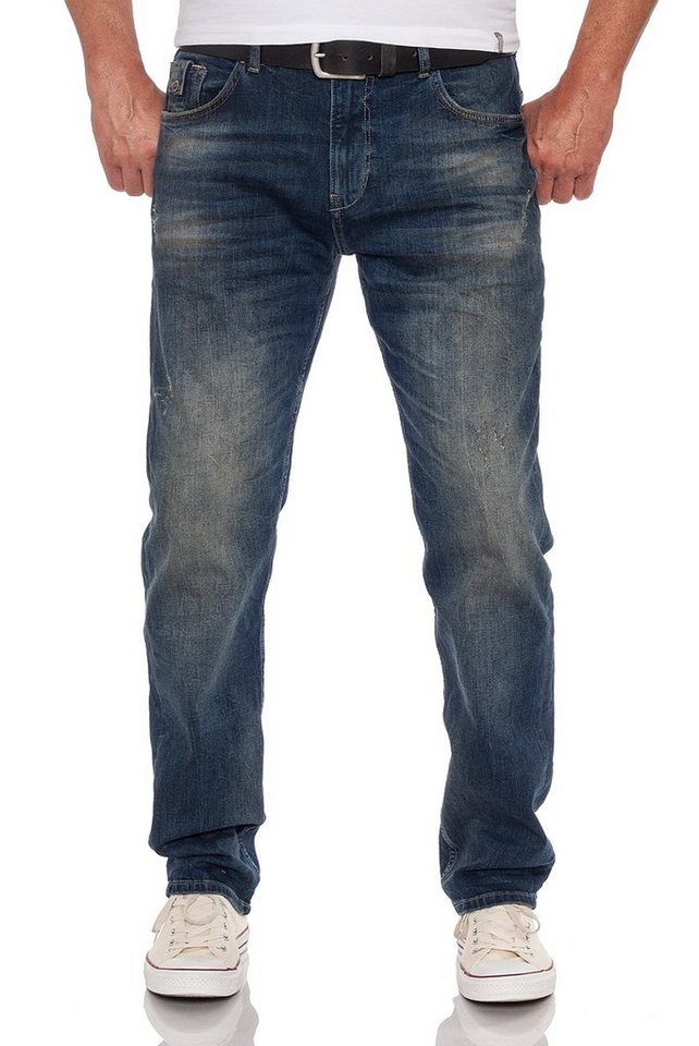 Miracle of Denim Straight-Jeans M.O.D Ricardo Slim Abbaretz Blue dezenter Used Look von Miracle of Denim