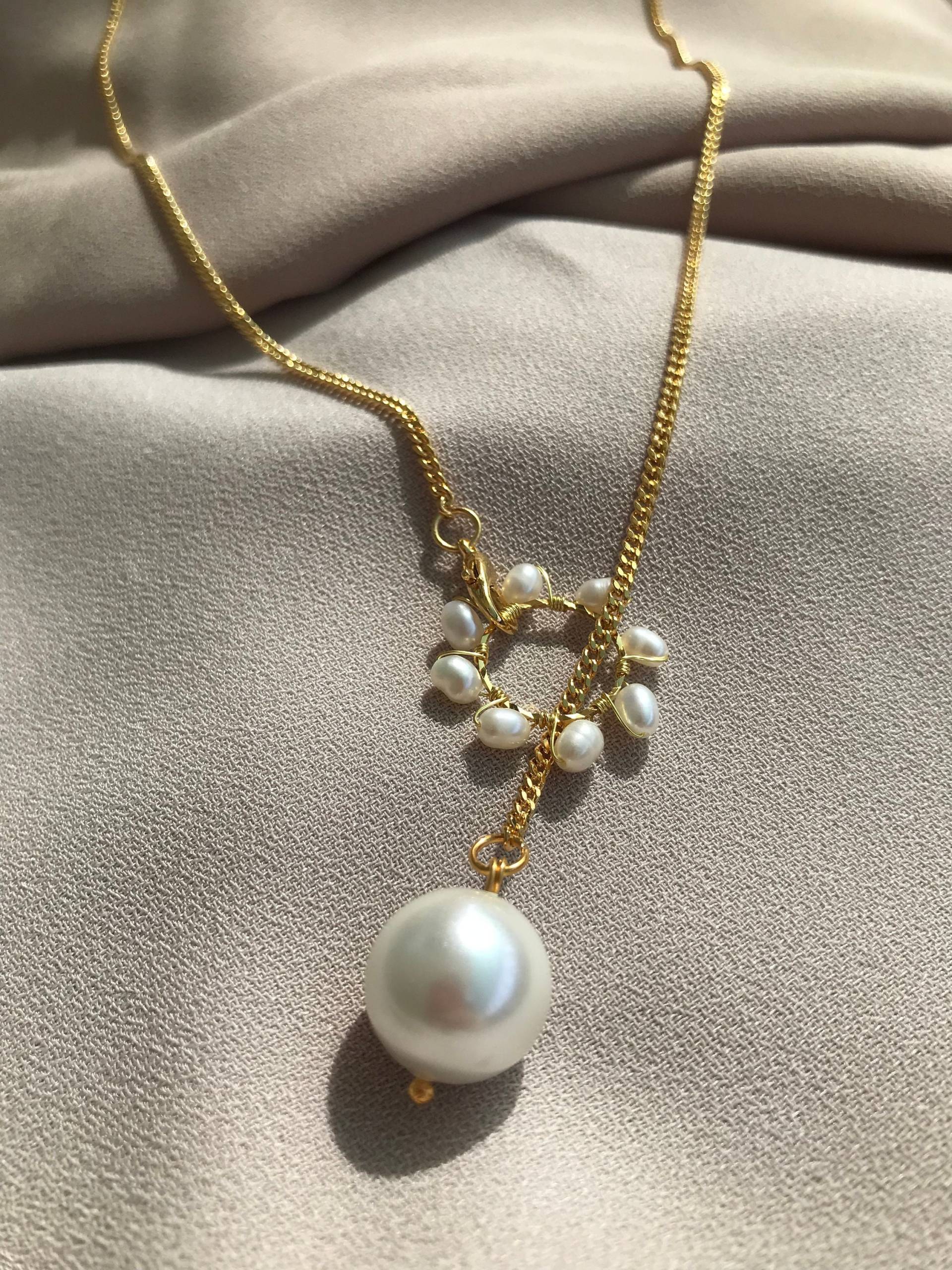 Große Mallorca Perle Lasso Kette, Perle, Süßwasser Perlen Muttertagsgeschenk, Hochzeitsschmuck, Geschenk Für Sie von MiracleLivesGiftShop