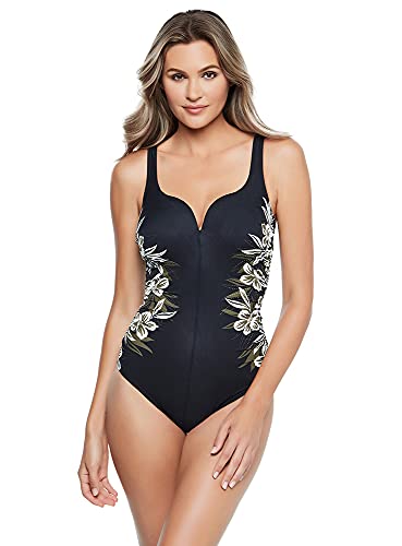 Miraclesuit Women's Swimwear Moondance Temptress Tummy Control Soft Cup One Piece Swimsuit, Black, 16 von Miraclesuit