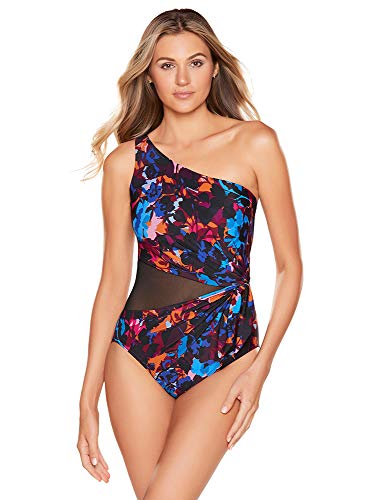 Miraclesuit Women's Swimwear Solstice Gem One Shoulder Tummy Control Underwire One Piece Swimsuit, Wine, 12 von Miraclesuit