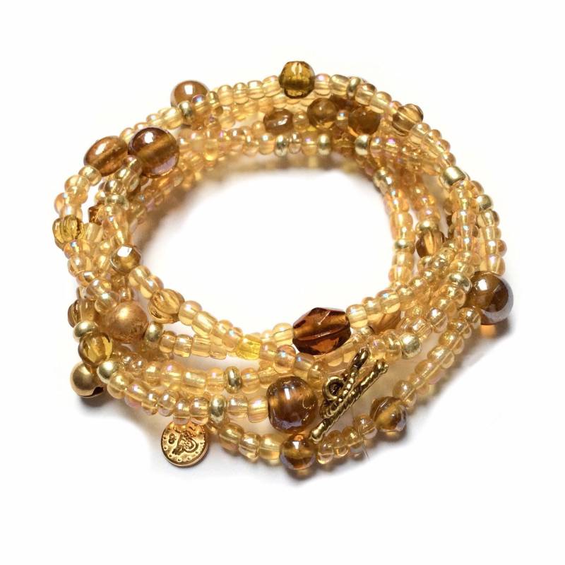 Ocker Perlen Wickelarmband Boho Halskette Ocker Perlen Wickelarmband Boho Halskette von MiracolaBottega