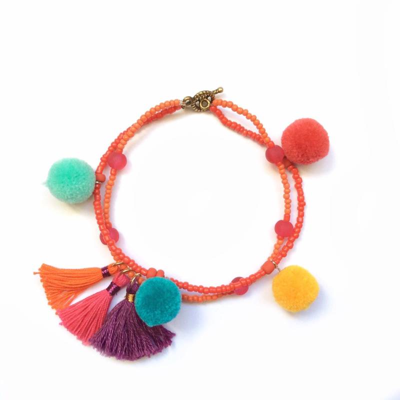 Pom Perlenarmband Im Hippie Style Pom Perlenarmband Im Hippie Style von MiracolaBottega