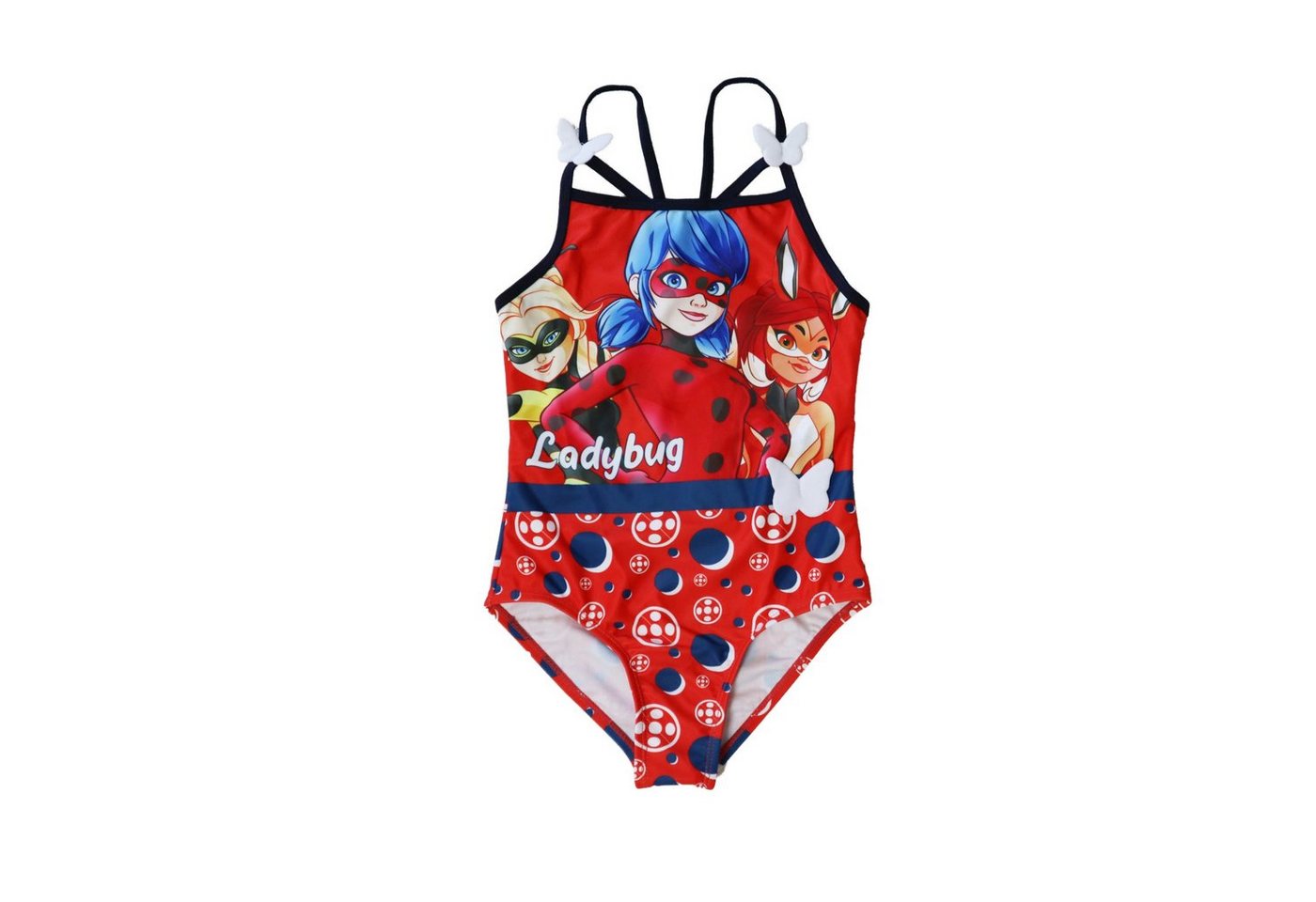 Miraculous - Ladybug Badeanzug Ladybug, Rena Rouge, Queen Bee Kinder Bademode Mädchen Schwimmanzug Gr. 104 bis 128, Rot oder Schwarz von Miraculous - Ladybug