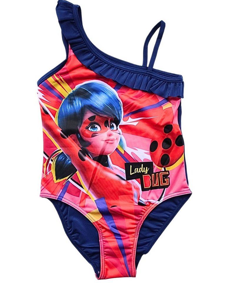 Miraculous - Ladybug Badeanzug Ladybug Mädchen Schwimmanzug mit Rüschendetails Gr. 98 - 128 cm von Miraculous - Ladybug