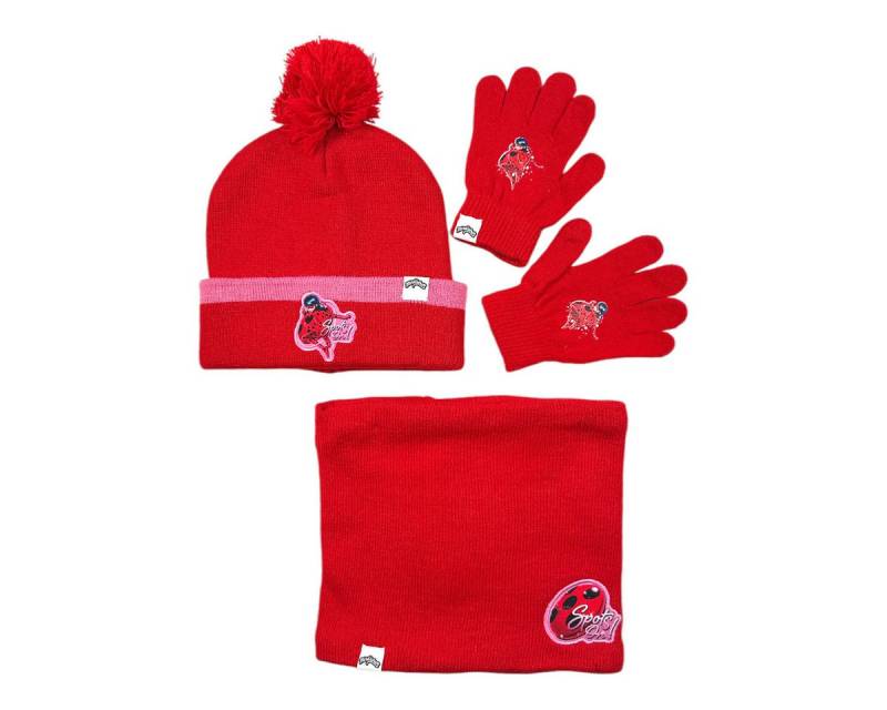 Miraculous - Ladybug Bommelmütze Miraculous Ladybug Kinder 3tlg Set Wintermütze Snood Handschuhe Gr. 54 Gr. 54 von Miraculous - Ladybug