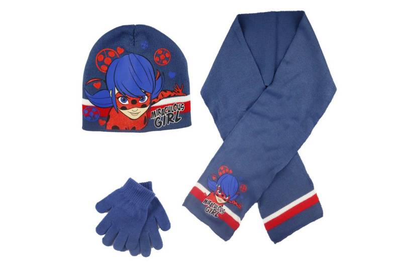 Miraculous - Ladybug Jerseymütze Miraculous Ladybug Winterset für Kinder - Mütze, Schal & Handschuhe Gr. 52 bis 54 von Miraculous - Ladybug