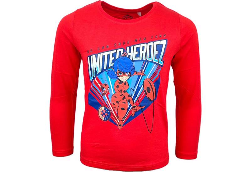 Miraculous - Ladybug Langarmshirt Ladybug Mädchen Shirt aus Baumwolle Gr.116 - 146 cm von Miraculous - Ladybug