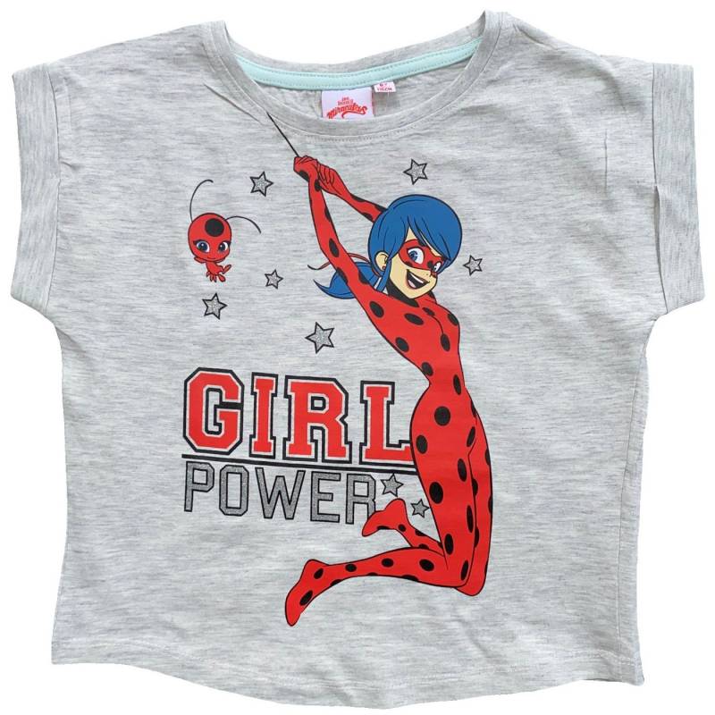 Miraculous - Ladybug Print-Shirt Mädchen T-Shirt Ladybug Schwarz Hellgrau Sky 110 116 128 140 von Miraculous - Ladybug