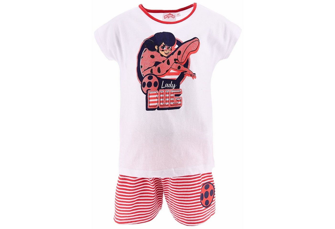 Miraculous - Ladybug Schlafanzug Ladybug (2 tlg) Pyjama Set kurz - Mädchen Shorty Gr. 104-128 cm von Miraculous - Ladybug