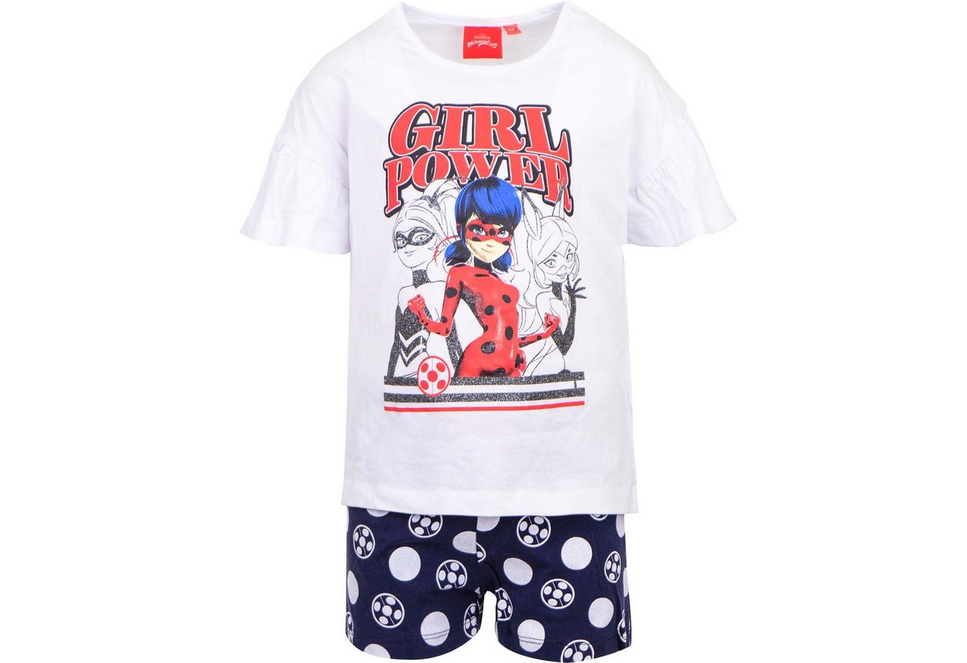 Miraculous - Ladybug Schlafanzug Rena Rouge Queen Bee Mädchen kurzarm Pyjama Gr. 104 bis 128, Baumwolle von Miraculous - Ladybug