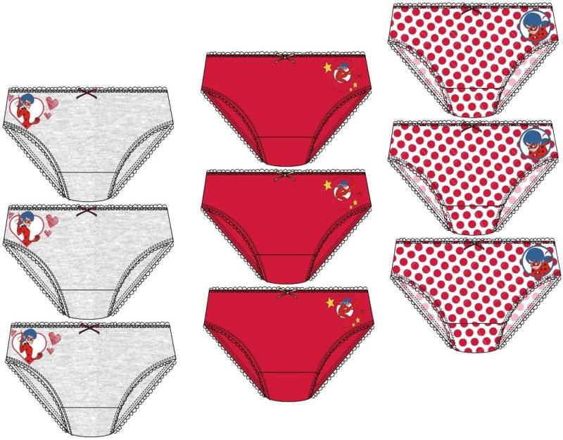 Miraculous - Ladybug Slip Miraculous 9X Mädchen Slips Unterhosen Ladybug MEGAPACK Set Kinderslips Alter 5 6 8 10 Jahre Schlüpfer Unterwäsche Gr.110 116 128 140 von Miraculous - Ladybug
