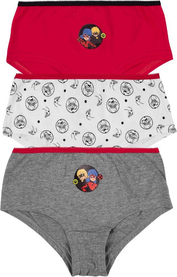 Miraculous - Ladybug Slip Unterhose für Mädchen aus Baumwolle – 3er-Pack Unterwäsche für Kinder von Miraculous - Ladybug