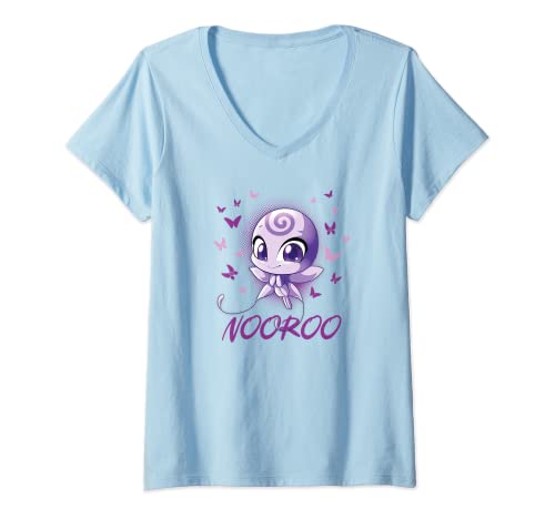 Damen Miraculous Ladybug Kwamis Collection with Nooroo T-Shirt mit V-Ausschnitt von Miraculous