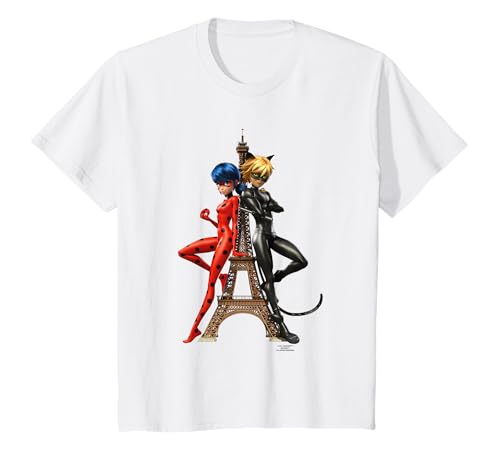 Kinder Miraculous - Ladybug Cat Noir Eifelturm T-Shirt von Miraculous