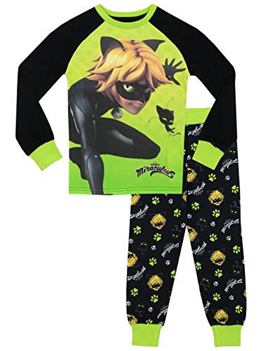 Miraculous Jungen Cat Noir Schlafanzug Slim Fit Mehrfarbig 122 von Miraculous