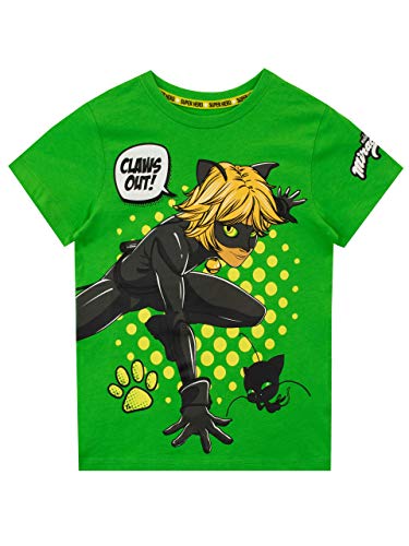 Miraculous Jungen Cat Noir T-Shirt Grün 110 von Miraculous