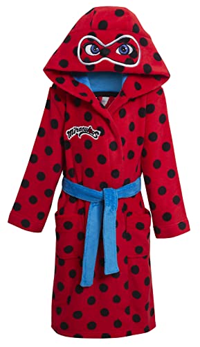 Miraculous Ladybug Bademantel für Mädchen, mit Kapuze, Fleece, Rot, 10 Jahre von Miraculous