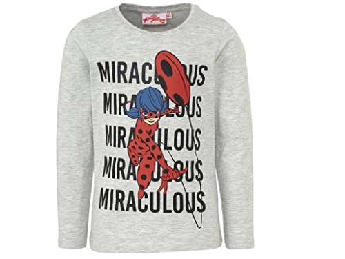 Miraculous Ladybug Langarmshirt (128, grau) von Miraculous