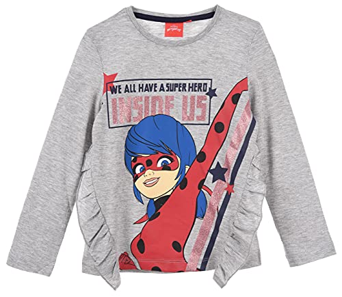 Miraculous Ladybug Mädchen Langarmshirt (Hellgrau,8 Jahre) von Miraculous