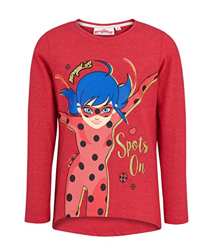 Miraculous Mädchen 2374 T-Shirt, Rot (Rouge Rouge), 104 von Miraculous