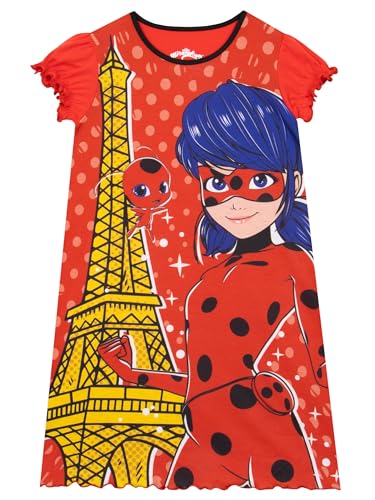 Miraculous Nachthemd Mädchen | Tupfen Nachthemden Für Kinder | Tikki Mädchen Nachthemd | Ladybug Schlafanzug Rot 122 von Miraculous