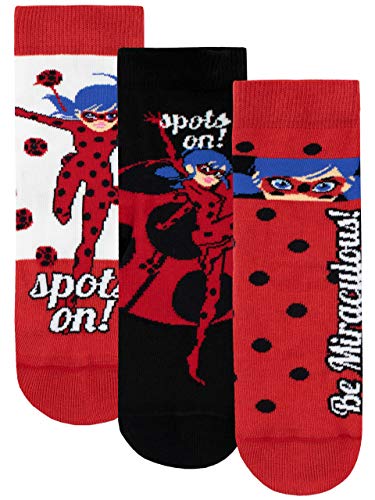 Miraculous Mädchen Ladybug Socken Packung mit 3 Paar Mehrfarbig 27/30 von Miraculous