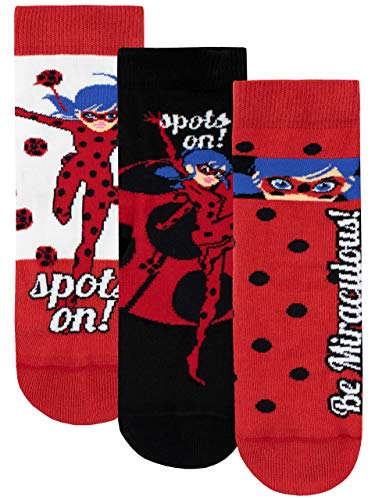 Miraculous Mädchen Ladybug Socken Packung mit 3 Paar Mehrfarbig 31/36 von Miraculous