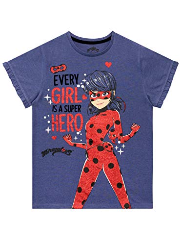 Miraculous Mädchen Ladybug T-Shirt Blau 134 von Miraculous