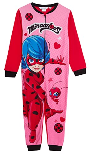 Miraculous Onesie for Girls Ladybug All in One Kinder Fleece Pyjamas Dress Up Play Suit Costume Pjs Zipper Loungewear, Rose, 3-4 Jahre von Miraculous