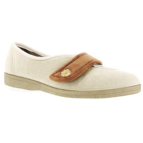 Mirak Andrea Damen Hausschuhe mit Klettverschluss (39 EUR) (Beige) von Mirak