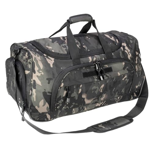 Miramrax Sporttasche für Damen und Herren, mit Schuhfach, Sport, Wochenende, Reisen, Übernachtung, Handgepäcktasche für taktische Militär, Reisen, Workout, Taschen, 2.0 BlackCamo, Turnbeutel von Miramrax