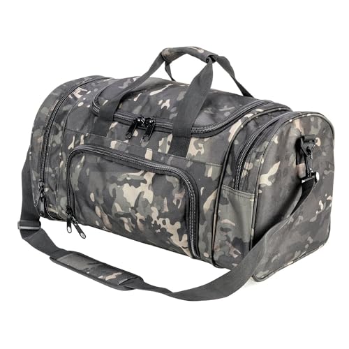 Miramrax Sporttasche für Damen und Herren, mit Schuhfach, Sport, Wochenende, Reisen, Übernachtung, Handgepäcktasche für taktische Militär, Reisen, Workout, Taschen, BlackCamo, Turnbeutel von Miramrax