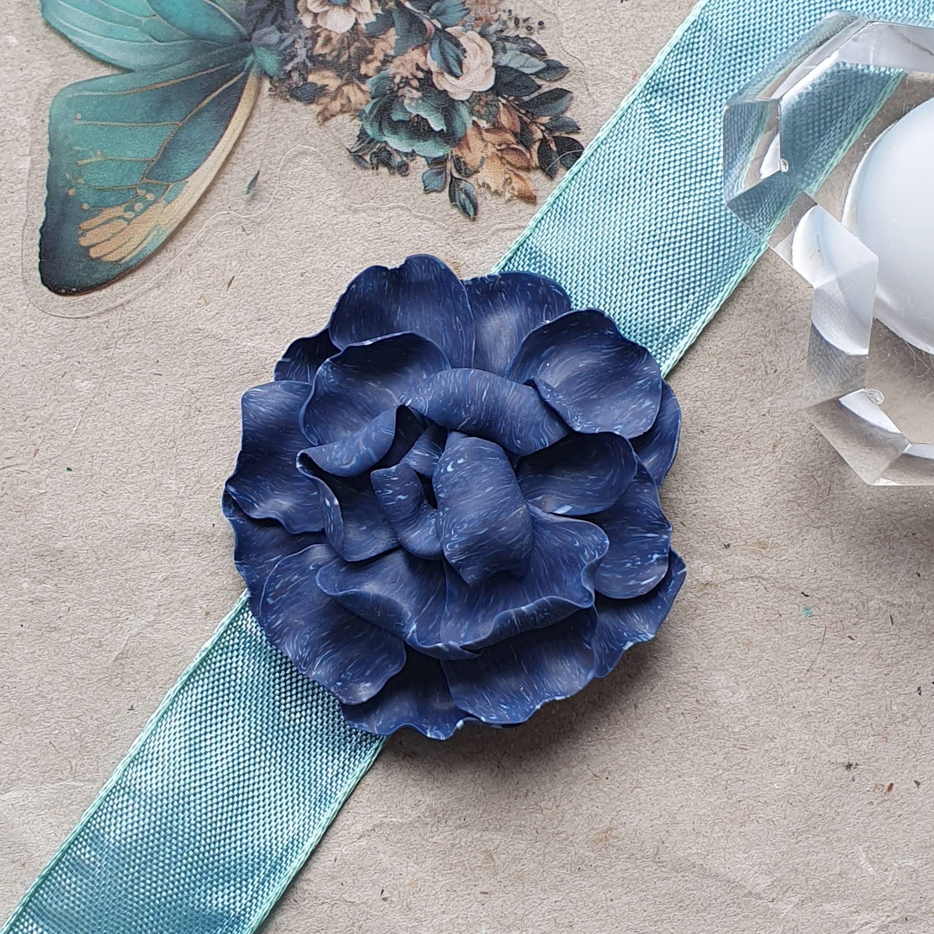 Blaue Blumenbrosche, Anstecknadel Blume Sommer Sternenregen, Variante 24137 von Miratsu