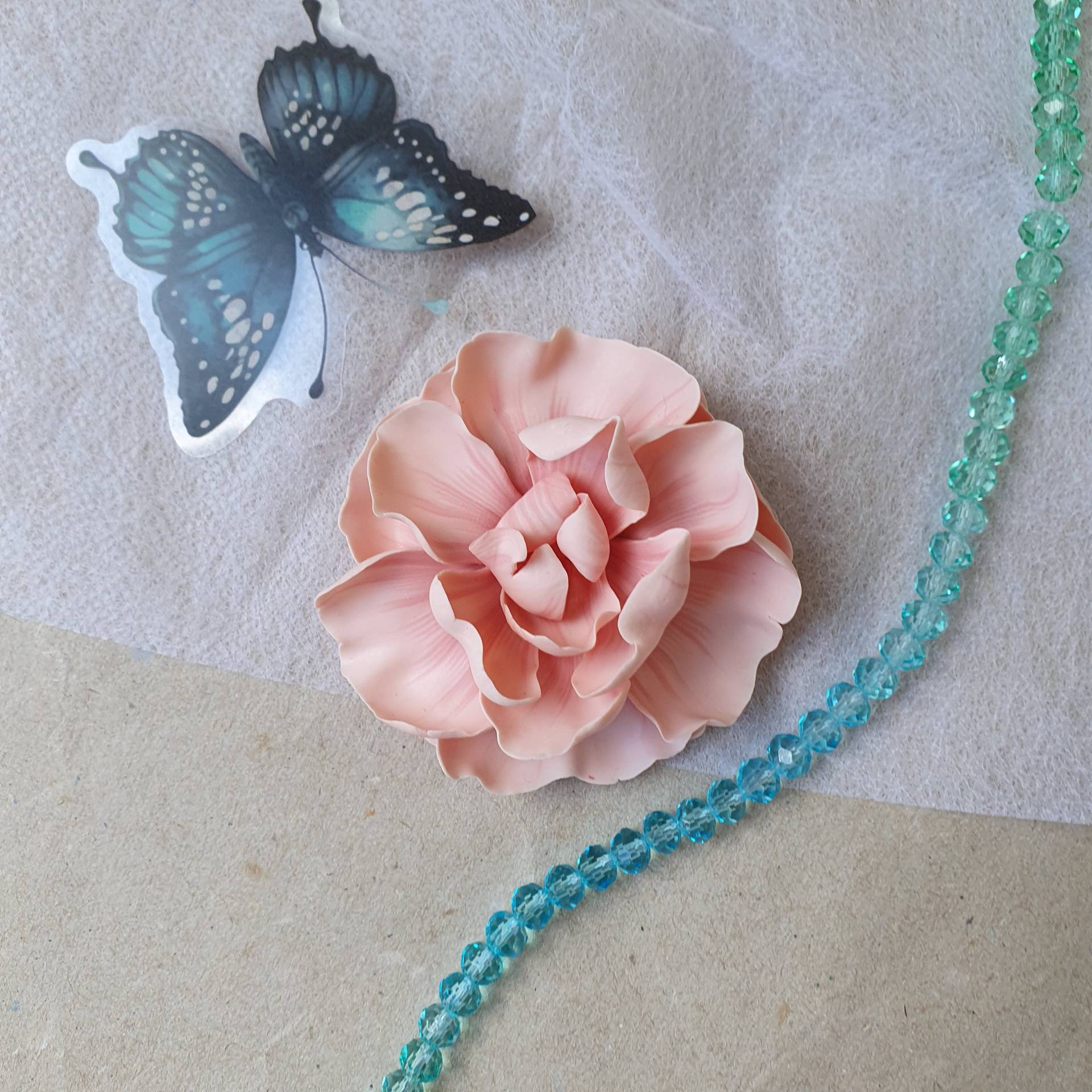 Brosche Mit Pfingstrose, Pinke Blume Anstecknadel V24102 von Miratsu