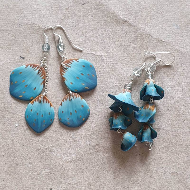 Drachenschuppen-Ohrringe Fimo von Miratsu