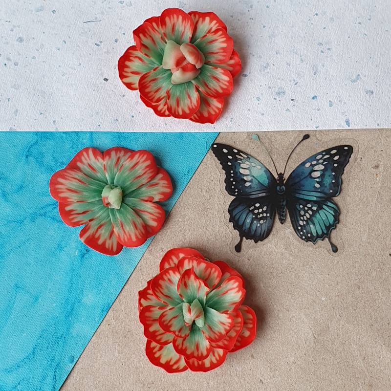 Farn Blume in Rot, Brosche Rot Blume, Anstecknadel 24114 Farn Blume in Rot, Brosche Rot Blume, Anstecknadel 24114 von Miratsu