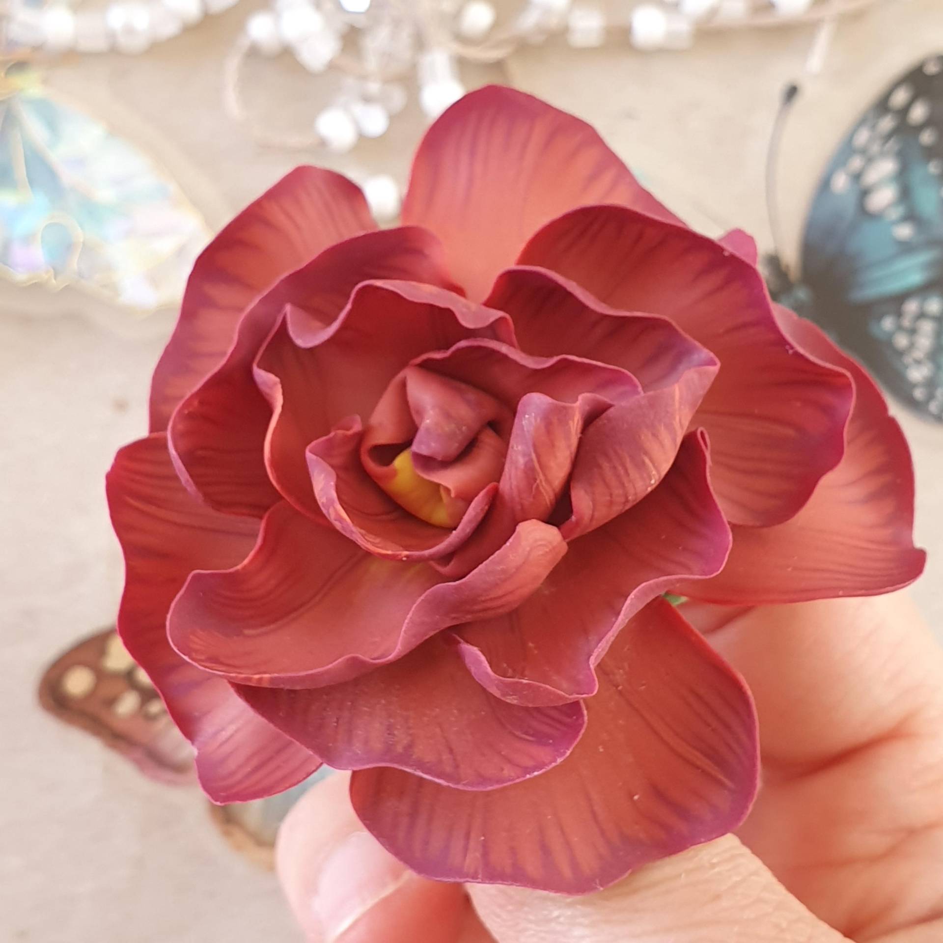 Helle Rote Blume, Erste Sommerhit Brosche, Pfingstrose Typ Blume Pin V250520 von Miratsu