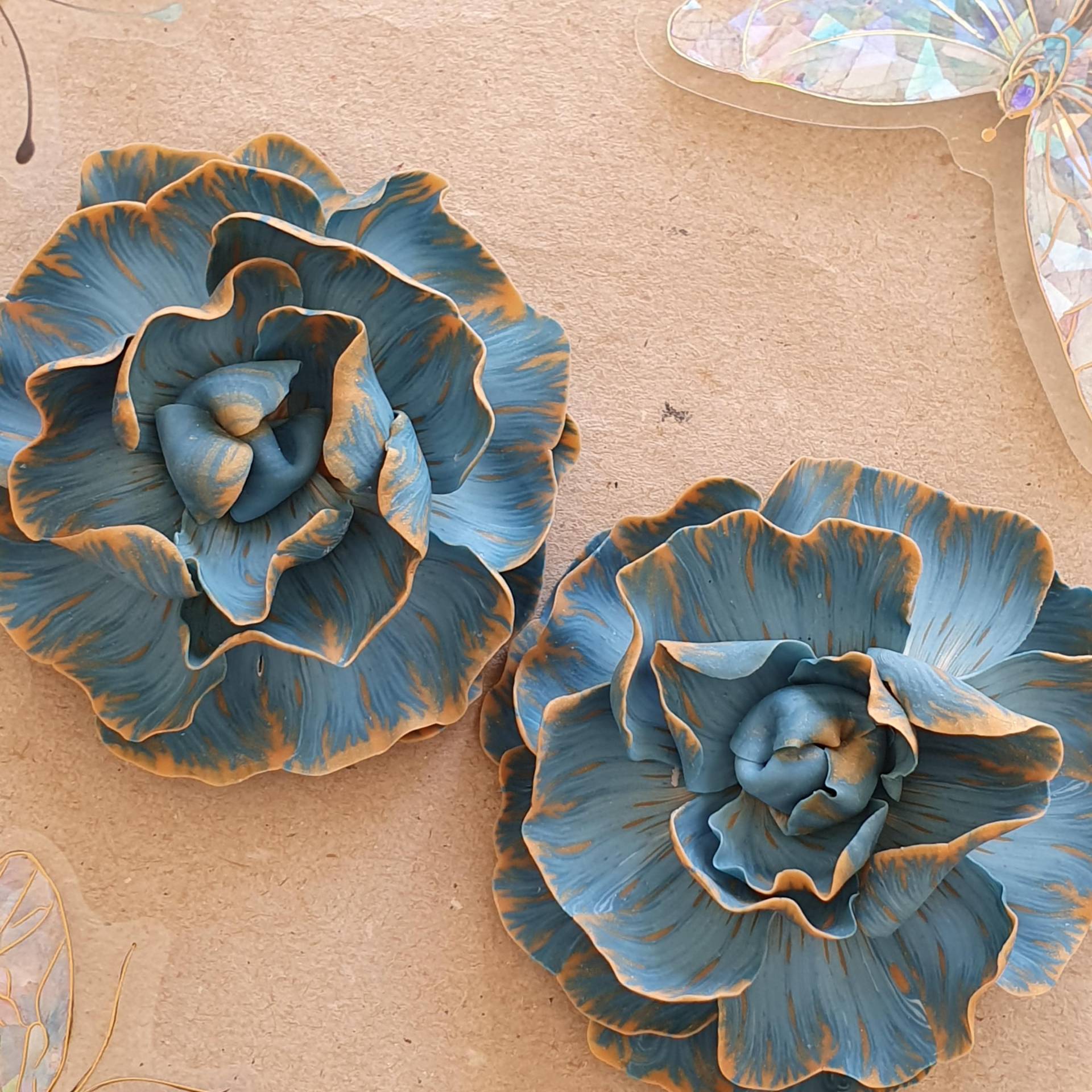 Sonne in Der Himmel Blume, Blaue Blume Pin, Brosche Blau V250812 von Miratsu