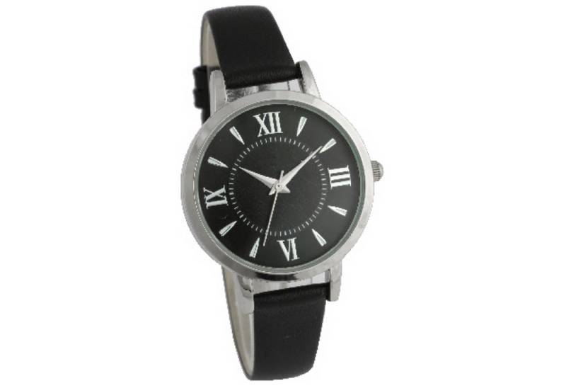 Miraval Quarzuhr Miraval Damenarmbanduhr Leder Schwarz, Elegante Uhr mit römischen Ziffern von Miraval