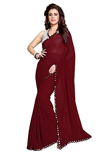 MirchiFashion Indische Kleider Damen Sari mit Ungesteckt Oberteil/Top hochzeit indians saree kleidung von SOURBH