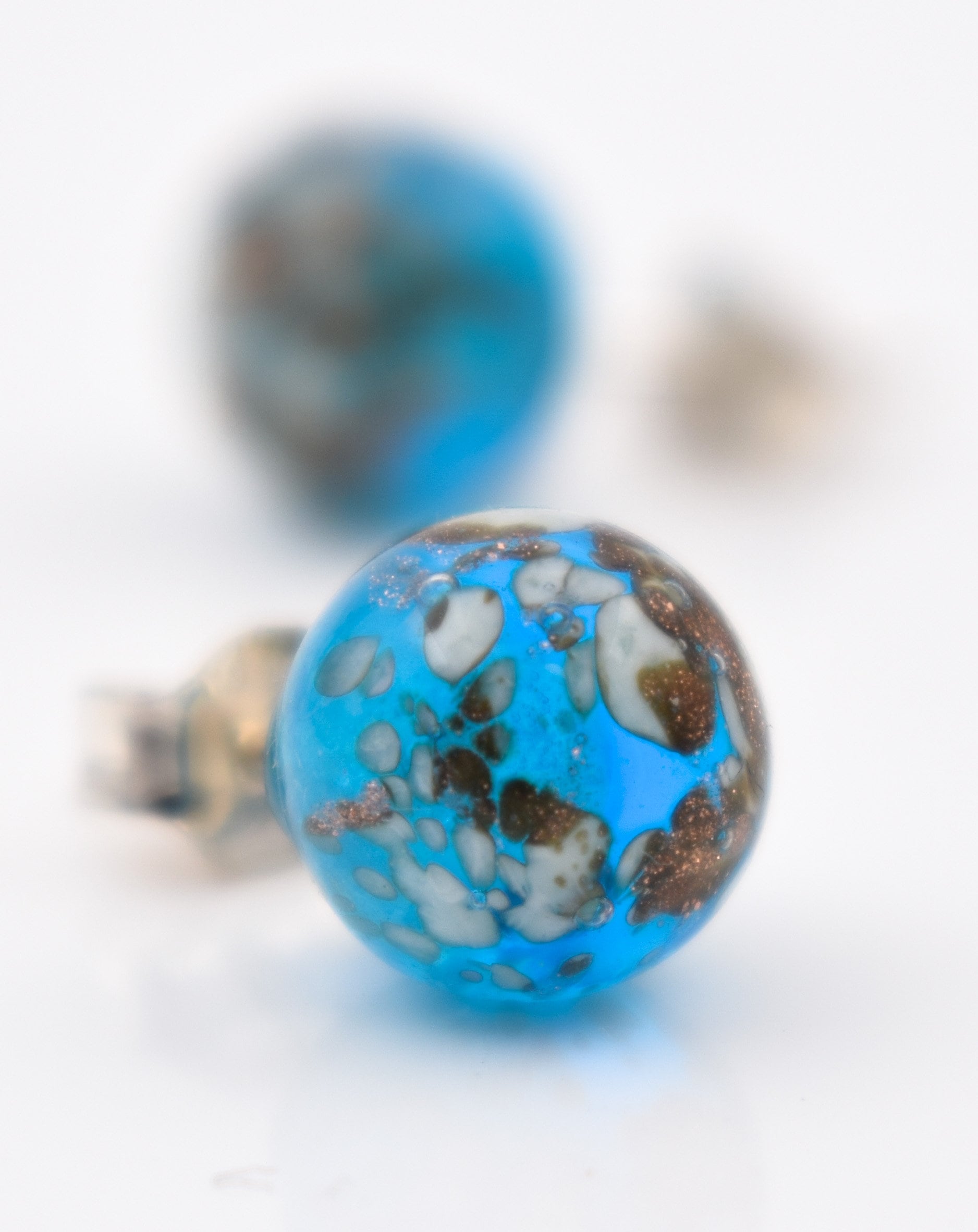 Orecchini in Vetro Di Murano E Argento 925, Azzurro, Avorio Avventurina Orecchini in Vetro Di Murano E Argento 925, Azzurro, Avorio Avventurina von MiriamFasolato