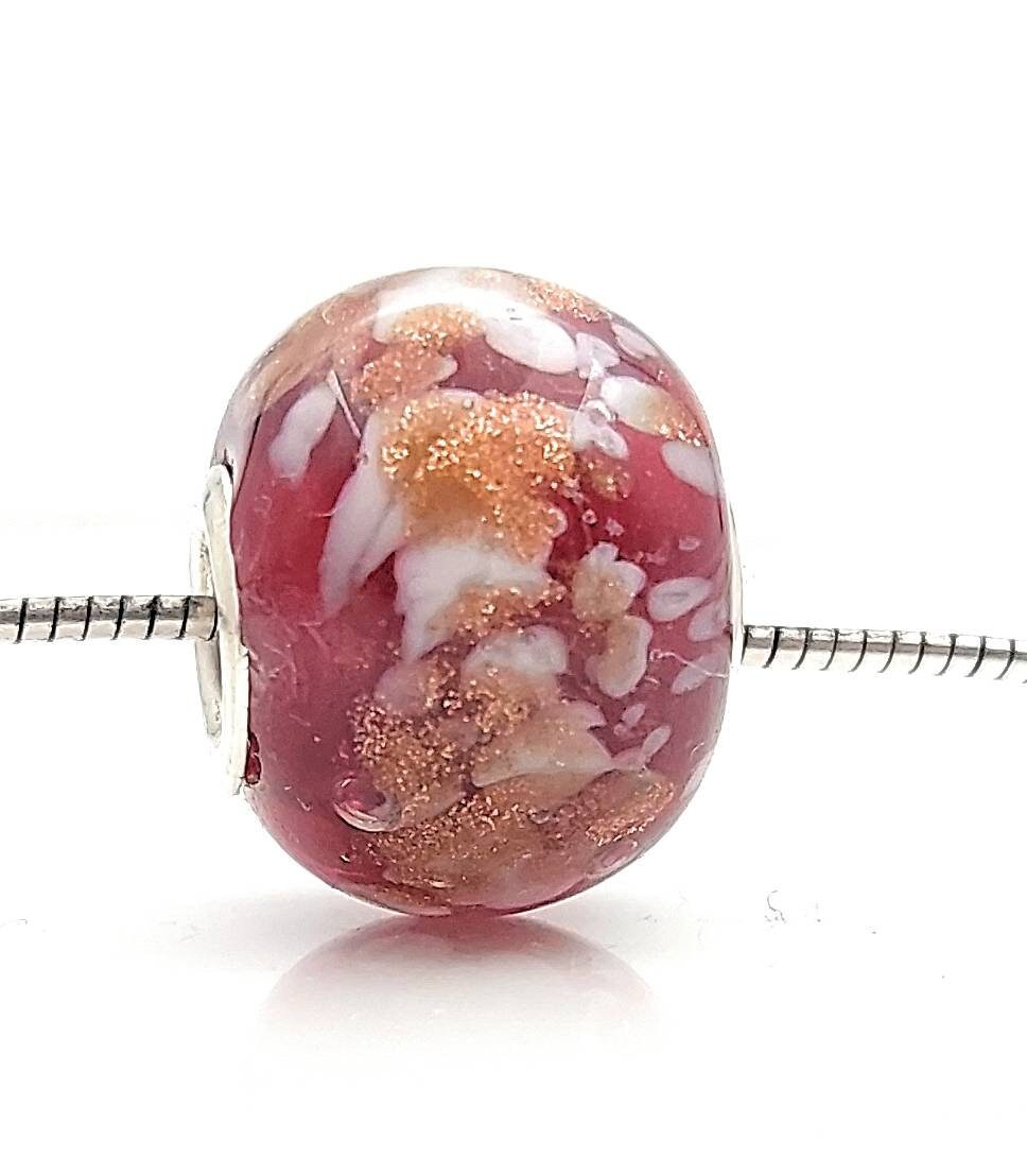 Perla Misura in Vetro Di Murano E Argento 925 Compatibile Con Bracciali Pandora Trollbeads, Colore Rubino Oro Perla Misura in Vetro Di Murano E Argento 925 Compatibile Con Bracciali Pandora Trollbeads, Colore Rubino Oro von MiriamFasolato