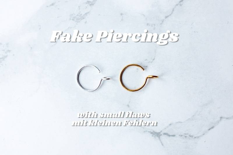 Fake Nasenring Gold Mit Kleinen Fehlern, Nasenklemme Silber, Clip, Falsches Nasenpiercing, Clip On Piercing, Ring Ohne Piercing Fake Nasenring Gold Mit Kleinen Fehlern, Nasenklemme Silber, Clip, Falsches Nasenpiercing, Clip On Piercing, Ring Ohne Piercing von MiriamKorczakStudio