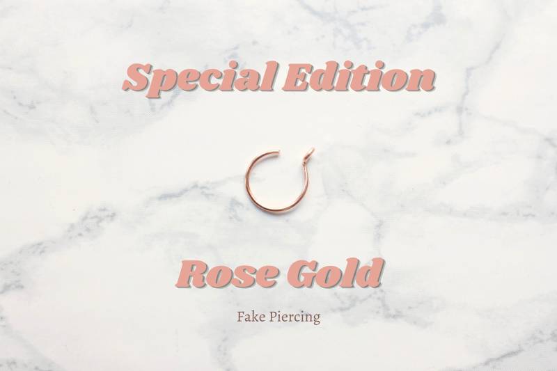 Fake Nasenring Rosegold, Nasenklemme Gold, Clip, Falsches Nasenpiercing, Clip On Piercing, Ring Ohne Piercing von MiriamKorczakStudio