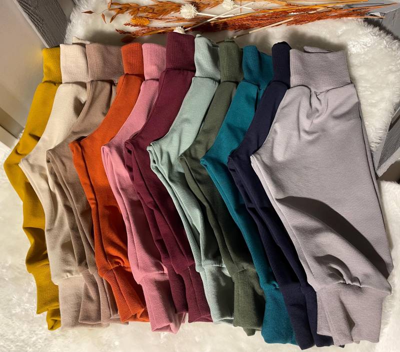 Uni Pumphose Mitwachshose Baby Kind Biobaumwolle Jersey Unifarben Kinderkleidung Handmade von MiriamsKinderTuedel