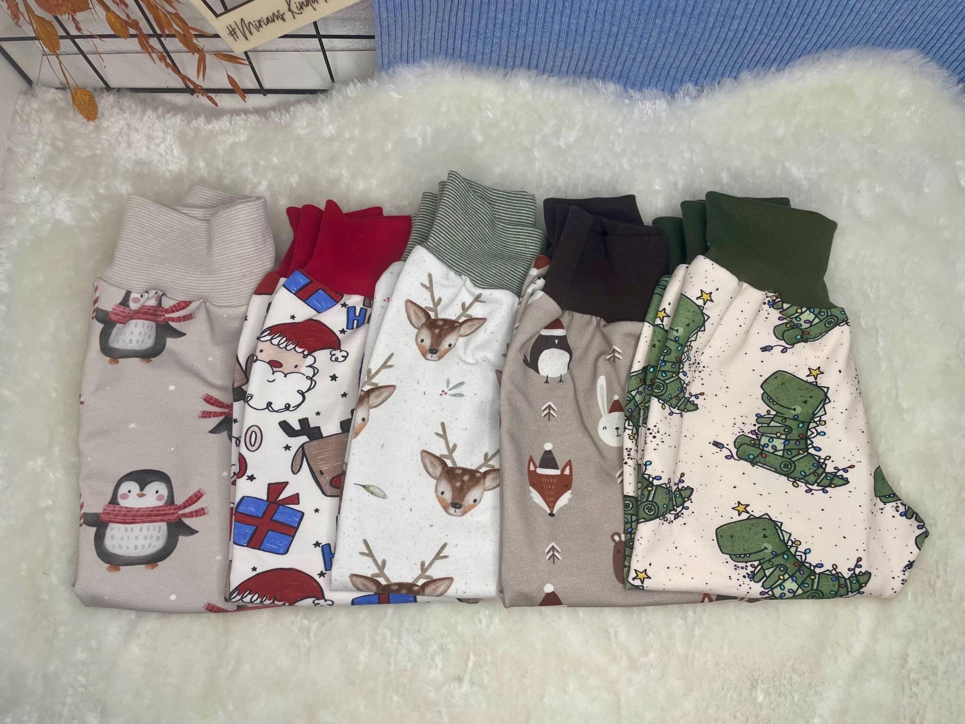 Weihnachten Pumphose Mitwachshose Baby Kind Biobaumwolle French Terry Jersey Kinderkleidung Handmade von MiriamsKinderTuedel