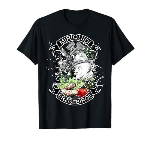 Miriquididesign T-Shirt Erzgebirge Weltkulturerbe Damen Herren Schwarz M Klassisch geschnitten mit doppelt genähter Saum und einzigartigem Design von Miriquididesign Tshirt Erzgebirge Weltkulturerbe