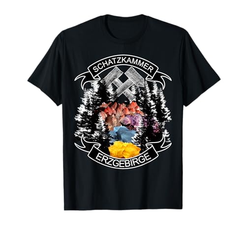 Cooles T-shirt Erzgebirge Sachsen Bergbau Mineralien Herren T-Shirt von Miriquididesign Geschenk Tshirt Erzgebirge Bergbau